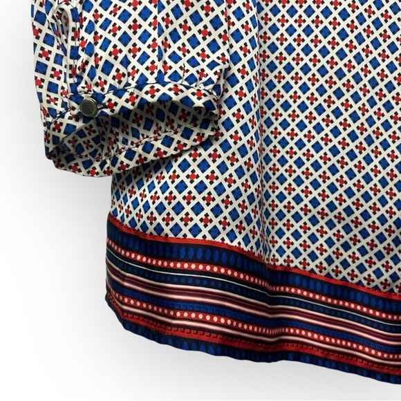 Merona Long Sleeve Patterned Blouse XL - Picture 4 of 6